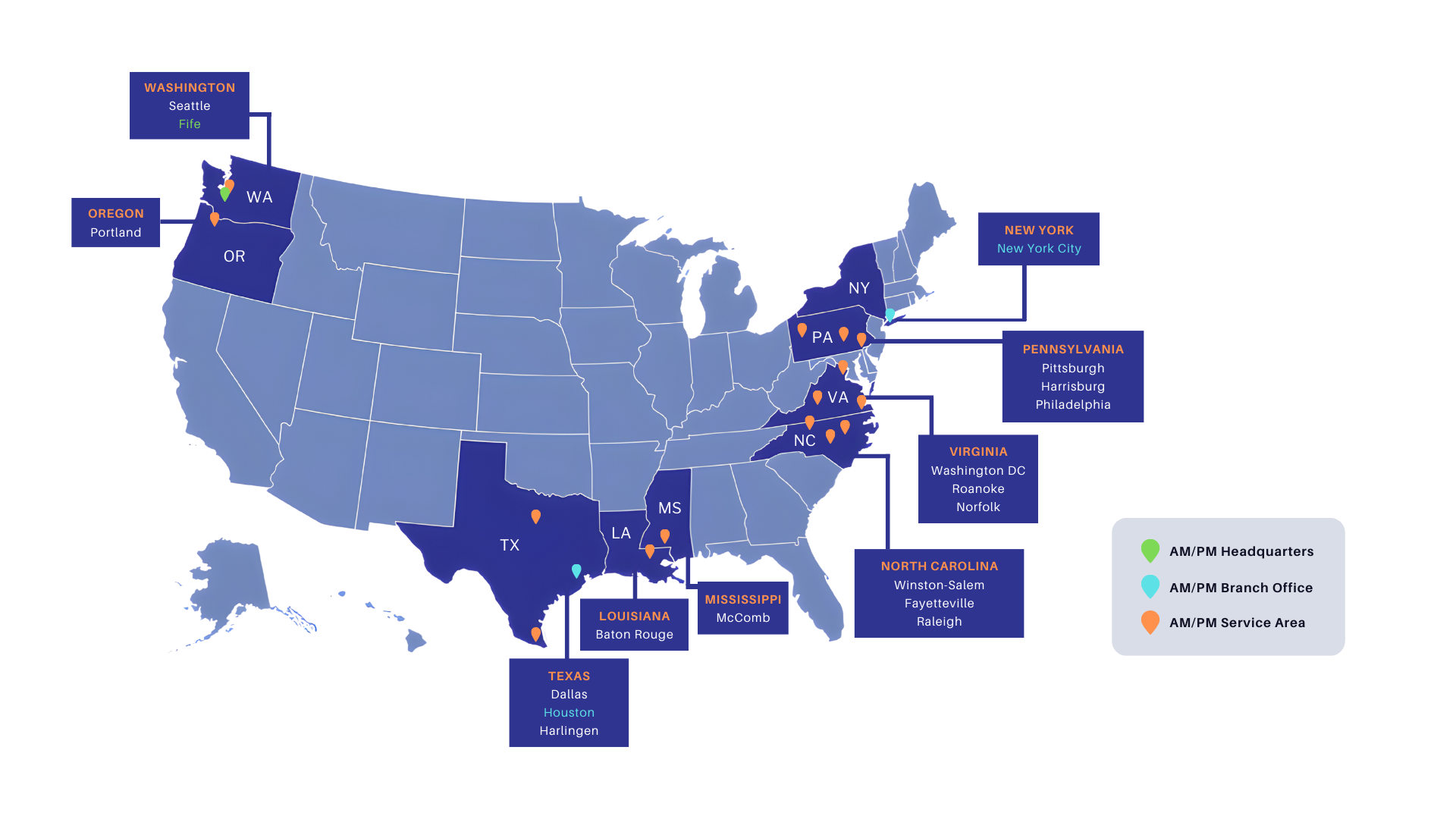 Serviceabilitly Map in USA